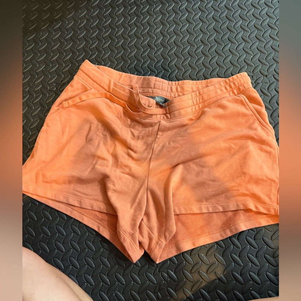 Natural Reflections Orange Athletic Shorts Elastic Waist